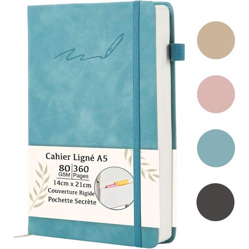 ERYI-Carnet De Notes Bleu, Bloc Note A5 Ligné, 360 Pages Notebook, Journal Intime Adulte, Carnet D'Écriture Aesthetic, Agenda Scolaire, Cahier A5, Ecriture Livre