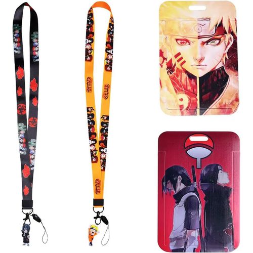 Eryi-2 Pcs Porte Carte De Bus,Anime Lanyard,Lanière Pour Carte D'identité Anime,Anime Lanière Porte Carte,Lanière Anime Avec Porte Cartes Pour L'école Le Bureau Carte D'identité Carte De Bus