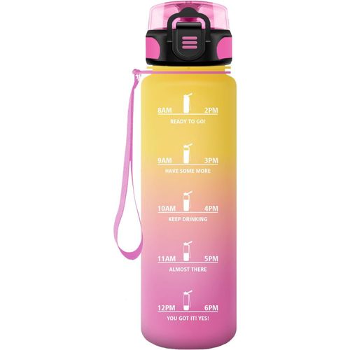 Eryi-Gourde Sport, 500ml Étanche & Réutilisable, Gourde Enfant, Motivation Avec Filtre Gourde, Bouteille, Bouteille D'eau, Pour Gym, Enfant, École, Bureau, Yoga