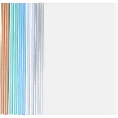 Eryi-10pcs Dossier Coulissante Transparent, Couvertures Rapport Claires, A4 Couverture De Rapports, Plastique Dossier De Fichiers Avec Barre Coulissante Pour Classification Documents Bureau Scolaire