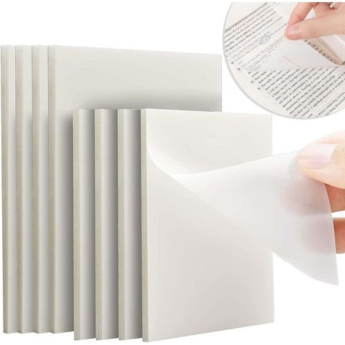 Eryi-Lot De Transparent Sticky Notes,400 Post It Transparent Feuillets, 2 Tailles Différentes Pour Les Étudiants Pour Les Étudiants, La Lecture, L'apprentissage, L'école Et Le Bureau