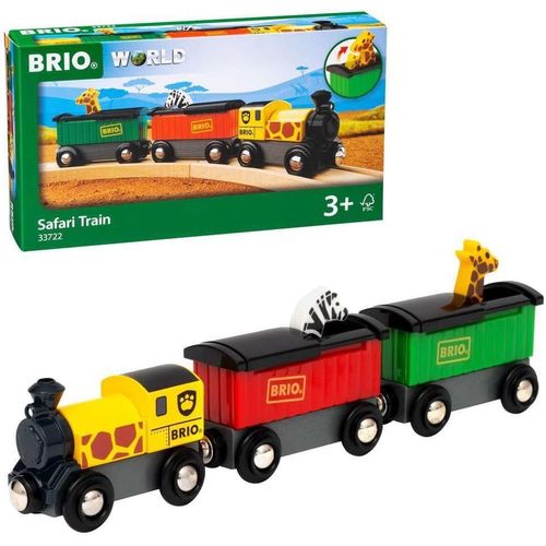 ERYI-World - 33722 - Train Safari - Pour Circuit De Train En Bois - Action De Jeu Sans Pile - Système D'Attache Aimantée - Jouet Pour Garçons Et Filles Dès 3 Ans Multicolore