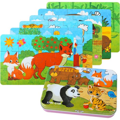 ERYI-6 Pièces Jouet Puzzle En Bois Pour Enfants, Puzzle Enfant 3 Ans Puzzle En Bois Enfant 3 Ans Jouet Éducatif Parfait Pour Garçons Filles (Panda)