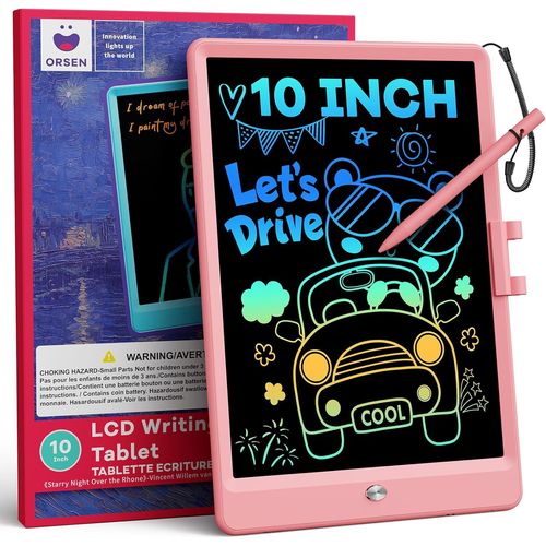 ERYI-Tablette D'Écriture Lcd 10 Pouces, Ardoise Magique Effaçable Pour Enfants, Tableau Créatif Et Jouet Éducatif, Idée Cadeau D'Anniversaire Pour Garçons Et Filles De 3 4 5 6 7 8 Ans (Rose)