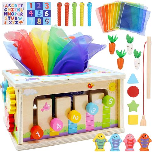 ERYI-Jeu Éducatif Montessori, Jouet D'Éveil Bébé 1 2 3 Ans Jeu Motricité Fine Pour Enfants, Jouet De Motricité Cadeaux Pour Garçons Et Filles