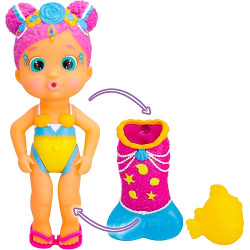 ERYI-Magic Tail Mermaids Melodie Poupée Sirène Avec Queue Brillante Amovible Et Son Ami De La Mer ; Gicle De L'Eau Et Souffle Des Bulles \U2013 Jouet De Bain Et Jeu Pour Garçons Et Filles
