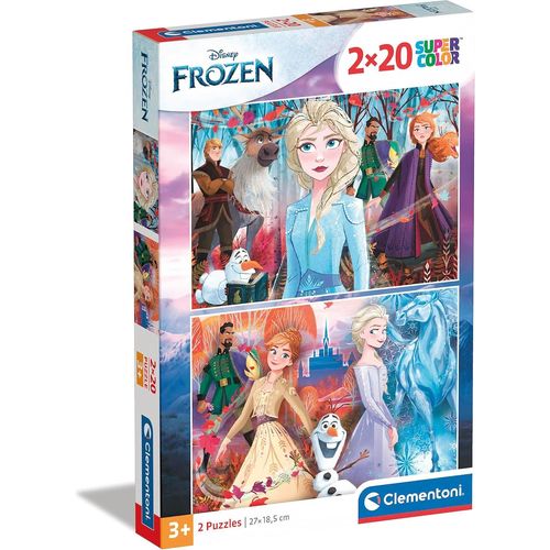 ERYI-- 24759 - Supercolor Puzzle - Disney La Reine Des Neiges 2-2X20 Pièces - Puzzle Enfant - Boîte De 2 Puzzles (20 Pièces) - Fabriqué En Italie, 3 Ans Et Plus
