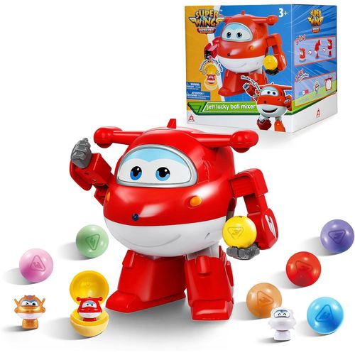 ERYI-Jouet Lucky Ball Jett, 20,5 Cm, 7 Lucky Ball 2-En-1 Transformateur-Jouet, Avec 3 Jeux D'Autocollants Diy, Avions Et Robots Jouets Pour Enfants Garçons Et Filles De 3 Ans Et Plus