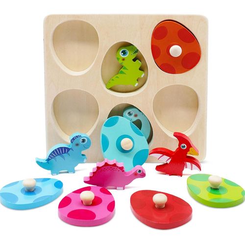 ERYI-Puzzle En Bois À Partir De 1 An Bébé Montessori Jouet En Bois ?ufs De Dinosaure Pour Filles Et Garçons De 1 À 3 Ans Enfants Anniversaire Noël Cadeau De Fête Des Enfants