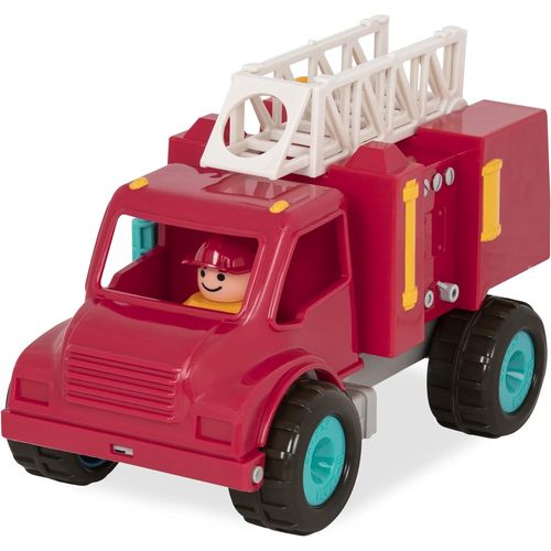 Eryi-- Jouet Camion De Pompiers Et Figurines - Camions Classiques Pour Les Tout-Petits - Jouet Camion De Pompiers Rouge - Roues En Caoutchouc Souple, 18 Mois Plus