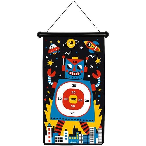 ERYI-- Jeu De Fléchettes Magnétiques Thème Robots - Recto/Verso - Jeu D'Adresse - Apprentissage Agilité Et Concentration - 6 Fléchettes - Dès 4 Ans, J02073