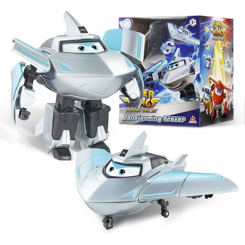 ERYI-Transformer Aeroplane Supercharged Traver, Hauteur Env. 12,7 Cm, Poupée Pour Enfants, Avion Jouet Et Figurine De Robot Pour Garçons Et Filles À Partir De 3 Ans, Silver