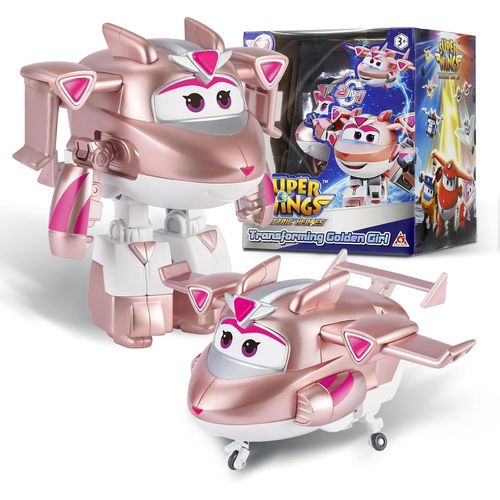 ERYI-Transformer Aeroplane Supercharged Golden Girl, Hauteur Env. 12,7 Cm, Transformable Avion Jouet Et Figurine De Robot Pour Enfant Garçons Filles À Partir De 3 Ans, Rose