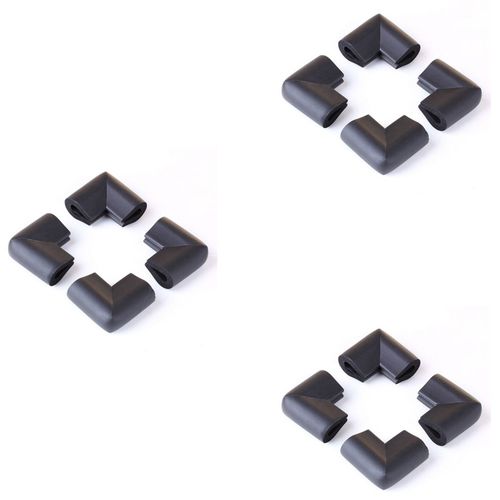 12pcs Protecteurs D'angle Pare-Chocs Par Bord De Table Pour La Securite De Noir