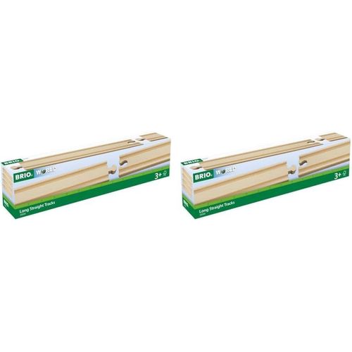 ERYI-World - 33341 - Rails Droits Longs 216 Mm - Accessoire Pour Circuit De Train En Bois - Jouet Pour Garçons Et Filles À Partir De 3 Ans (Lot De 2)