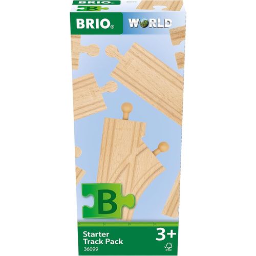 ERYI-World - 36099 - Coffret De Démarrage 12 Rails - Pack B - Accessoire Pour Circuit De Train En Bois - Assortiment De Rails - Jouet Mixte À Partir De 3 Ans