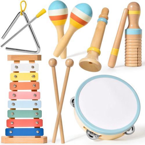 ERYI-Instruments De Musique Esthétiques Pour Enfants,Jouets Musicaux Montessori Pour Bébés,Jouets Xylophone Boho Pour Garçons Et Filles,Cadeau De Noël Et D'Anniversaire Pour Enfants De 1 À 3 Ans (6 I