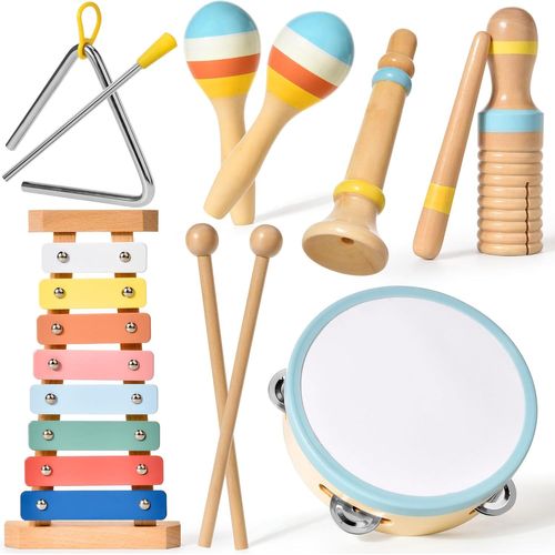 ERYI-Instruments De Musique Esthétiques Pour Enfants,Jouets Musicaux Montessori Pour Bébés,Jouets Xylophone Boho Pour Garçons Et Filles,Cadeau De Noël Et D'Anniversaire Pour Enfants De 1 À 3 Ans (6 I