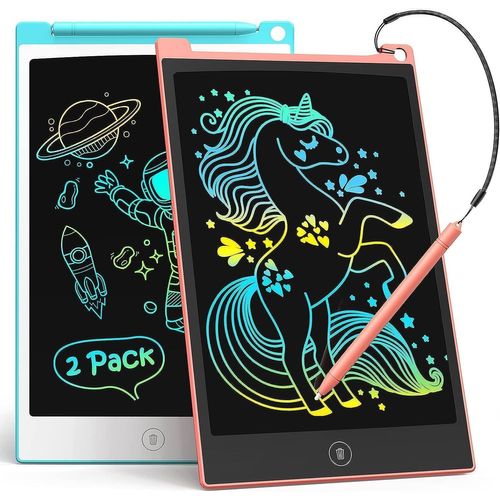 ERYI-Tablette Dessin Enfant, 8,5 Pouces Coloré Ardoise Magique, Lot 2 Tablette D'Écriture Lcd Jouet, Jouets Enfant 2 3 4 5 6 7 Ans Filles Garçons, Éducatifs Cadeaux D'Anniversaire De Noël