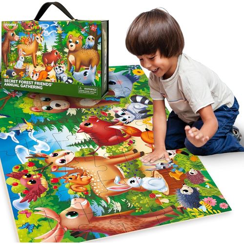 ERYI-Puzzle Geant Enfant 3 4 Ans - 60X90 Cm 48 Pièces Puzzle Xxl De Sol Enfants 5 6 Ans - Grand Forêt Jouet Pour Garçons Et Filles - Educatif Cadeau