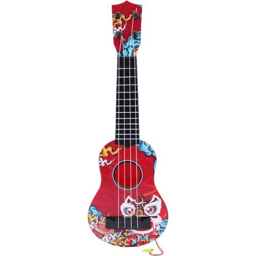ERYI-Guitare Enfant, Ukulele Enfants, Guitare Enfant 3-6 Ans, Jouet De Guitare Et Piano, Avec 4 Cordes Réglables,Mini Guitare Pour Les Tout-Petits Débutants Garçons Filles Cadeau (Danse Lion 44Cm)