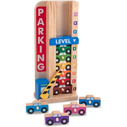 ERYI-Garage-Empile Et Compte, Jouets En Bois, 10 Voitures En Bois, Jouets Éducatifs, Jouet De Développement, Jeux D'Apprentissage Précoce, Cadeau Pour Garçons Et Filles De 3 4 5 6 7 Ans