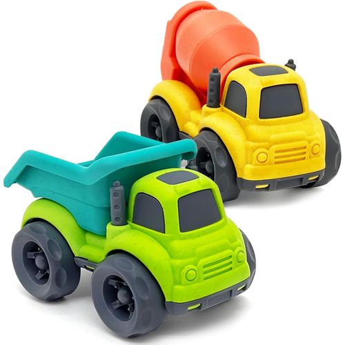 ERYI-Camion Enfant Jouet Bebe 1 An Garcon, Lot De 2 Camion Benne & Toupie Jouet Voiture Bebe 1 2 Ans Garcon, Engins De Chantier Jouet Garcon Cadeau Enfant Bebe 1 2 3 Ans Garçon