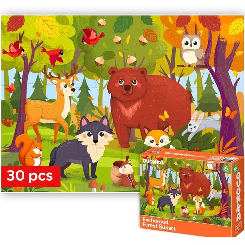 ERYI-Puzzle Enfant De 3 À 5 Ans - Puzzle 30 Pièces Pour Enfant De 2 À 4 Ans - Puzzles Éducatif Forêt Pour Enfant De 4 À 6 Ans - Jouets Éducatif Cadeau Pour Garçons Et Filles 2 3 4 5 Ans