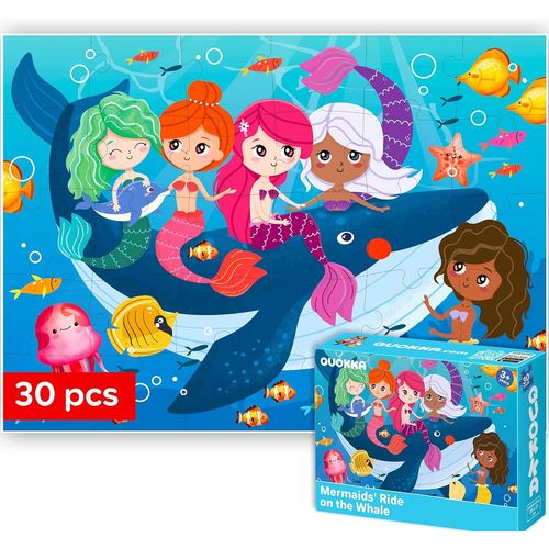 ERYI-Puzzle 30 Pièces Enfant 2 3 Ans - Éducatif Puzzle Sirène Esse Pour Enfant 4 5 Ans - Jouets Éducatif Cadeau Pour Garçons Et Filles