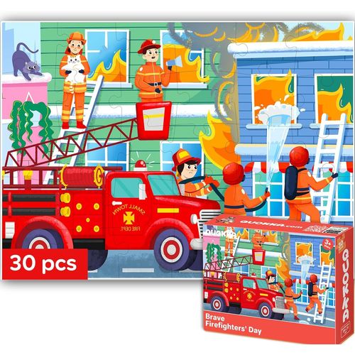 ERYI-Puzzle Enfant De 3 À 5 Ans - Puzzle 30 Pièces Pour Enfant De 2 À 4 Ans - Puzzles Éducatif Pompières Pour Enfant De 4 À 6 Ans - Jouets Éducatif Cadeau Pour Garçons Et Filles 2 3 4 5 Ans