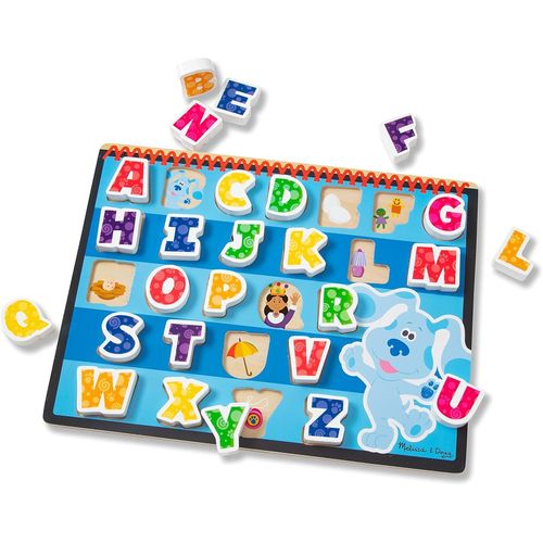 ERYI-Blue'S Clues & You Puzzle De L`Alphabet À Grosses Pièces En Bois, Cadeau Pour Enfants De 2 3 4 Ans, Jouets D'Éveil, Jouets D'Activité Et De Développement, Jouet Éducatif Montessori
