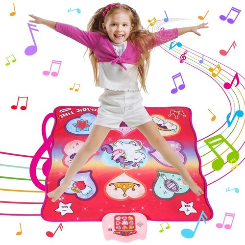 ERYI-Tapis De Danse Pour Enfants De 3 À 12+ Ans, Jouet Tapis De Danse Licorne Avec Affichage Led, 5 Modes De Jeu, Danse De Tapis Musical Cadeau Fille 3 4 5 6 7 8 9 10 11 12 Ans Pour Noël Et Anniversa
