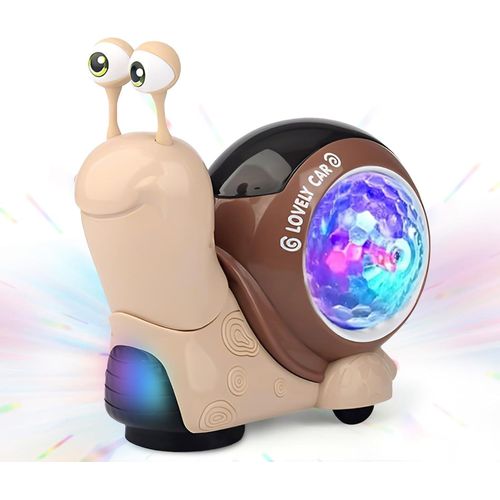 ERYI-Jouet D'Éveil Pour Bébé De 0 À 3 Ans, Escargot Avec Lumières Et Musique, Jouet D'Éveil Pour Tout-Petits, Jouet Éducatif, Jouet Amusant Pour Enfants, Cadeau (Marron)