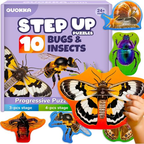 ERYI-Jouet Puzzle Enfant De 2 À 3 Ans - Jeux D'Insectes De 3 À 5 Ans - 8 Formes D'Animaux Realistes - 40 Grandes Pièces Puzzle Pour Enfant - Bebe Cadeau Educatif Pour Garçons Et Filles