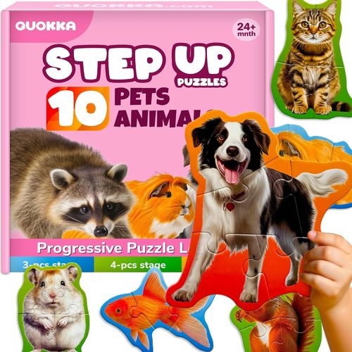 ERYI-Jouet Puzzle Enfant De 2 À 3 Ans - Jeux Pour Animaux De Compagnie De 3 À 5 Ans - 8 Formes D'Animaux Realistes - 40 Grandes Pièces Puzzle - Bebe Cadeau Educatif Pour Garçons Et Filles