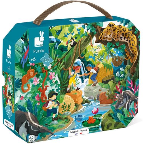 ERYI-- Puzzle Enfant Aventure Inca 100 Pièces - Jeu Educatif Motricité Fine Et Concentration - Valisette Poignée - Fabriqué En France - Certifié Fsc - Encres Végétales - Dès 6 Ans, J02667