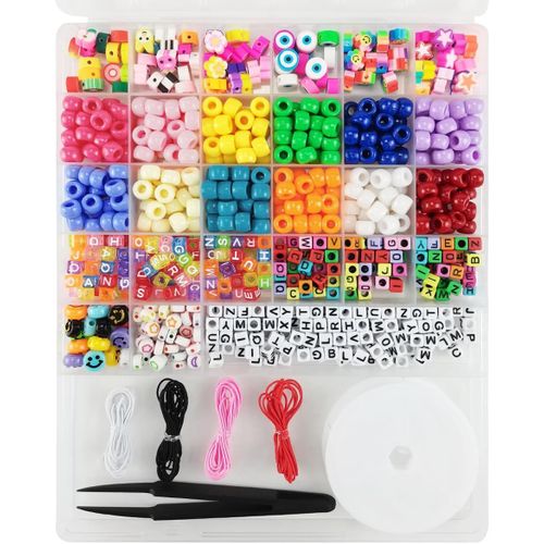 ERYI-800 Pièces Coffret De Perle Pour Bracelet Enfant Kit, Diy Perles Bijoux Enfant, Friendship Bracelet Perles À Breloques, Pour Fabrication De Bijoux Diy, Bracelets D'Amitié