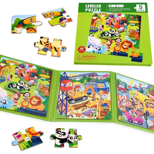 ERYI-Puzzle Magnétique 97 Pièces Pour Enfants De 2 À 5 Ans, Jeux De Voyage, Jouets De Voyage Pour Tout-Petits En Avion, Jeux De Puzzle, Activités En Avion, Cadeaux D'Anniversaire Pour Enfants