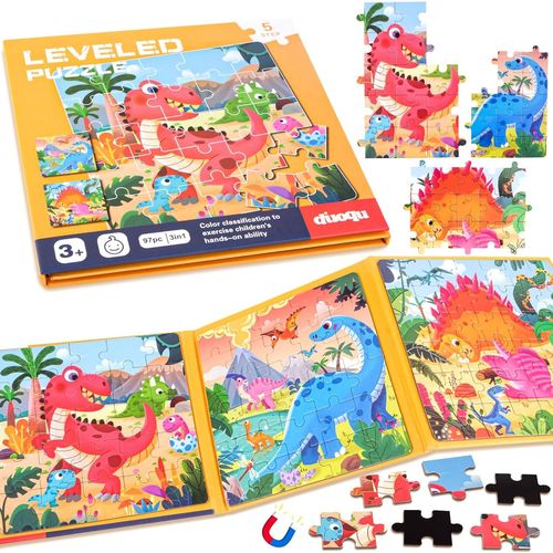 ERYI-Puzzle Magnétique Pour Enfants De 3 À 7 Ans, 97 Pièces Éducatif Magnétique Puzzle, Puzzles Enfant 3 4 5 6 7 Ans, Jouet D'Activités Cadeau Pour Voyage En Voiture Pour Cadeaux Pour Tout-Petits 3 À