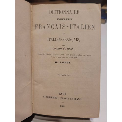 Dictionnaire Portatif Francais Italien Et Italien Francais ... Cormon , Manni Et Luppi