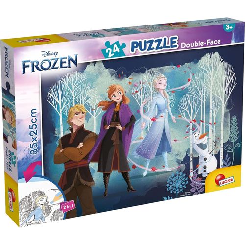 ERYI-Lisciani - Disney Frozen - Puzzle 24 Pièces - Pour Enfants Dès 3 Ans - Puzzle Double Face Avec Verso À Colorier - 35X25 Cm - Stimule La Réflexion Et La Dextérité