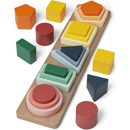 ERYI-Jouets Puzzle En Bois Montessori 1 2 3 Ans, Jouets D'Activité Et De Développement En Bois Montessori Pour Enfants 1 An (D)