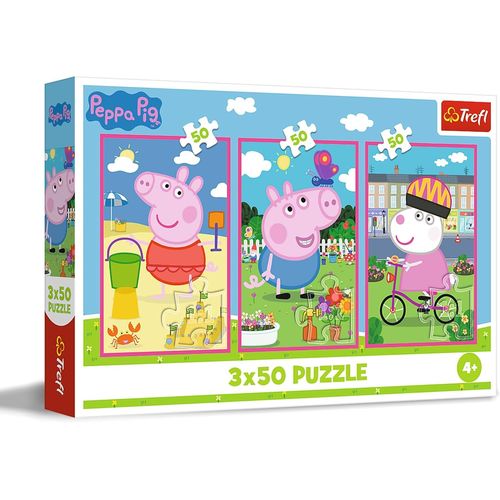 ERYI-¿ Puzzle 3 En 1 : Peppa Pig, Le Pouvoir De L'Amitié - 3 X 50 Pièces, Ensemble De Trois Puzzles Pour Les Enfants À Partir De 4 Ans