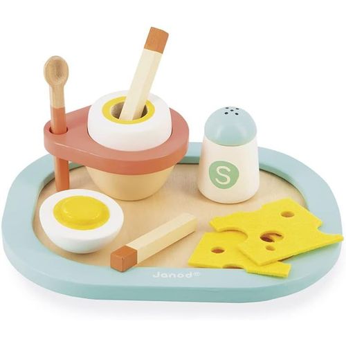 ERYI-- Mon Premier Coquetier - ?uf À La Coque - Jouet D'Imitation Cuisine Et Dinette - 9 Eléments Inclus - Certifié Fsc - Peinture À L'Eau - Dès 3 Ans, J06625