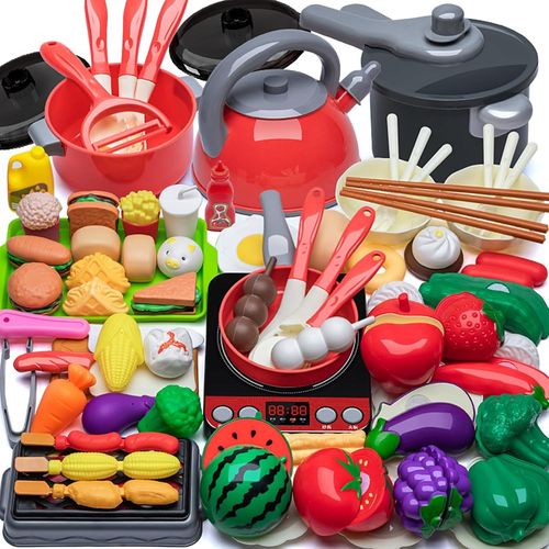 ERYI-Accessoire Cuisine Enfant, Jouet De Jeu De Rôle De Chef Pour Enfants, Pots Et Casseroles Jouet, Jeu De Rôle De Chef Adapté Aux Garçons Et Auxfilles Âgés De 3 4 5 6 7 8 Ans (74 Pcs)