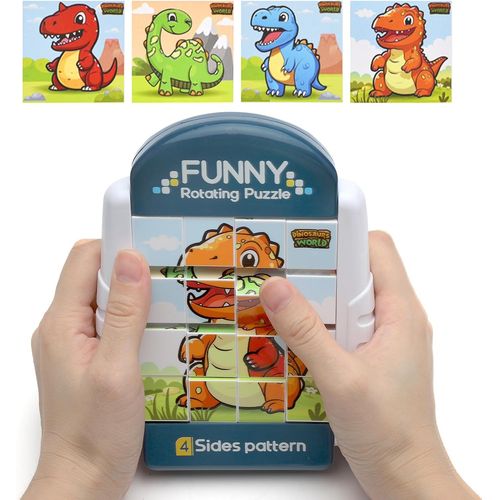 ERYI-Puzzle Rotatif 16 Pièces Jeux Voiture Enfant Voyage Pour Les Voyages Parents-Enfants Jeux De Voyage Puzzle Jouable À Partir De 3 Ans