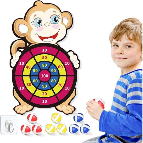 ERYI-30 Pouces Enfants Cible Flechette Crocodile Avec 9 Boules Collantes Plein Air Jardin Plage Jouet Educatif Jouets De Crocodile Pour Les Enfants 3-9 Ans Anniversaire Cadeau Petite Jouets