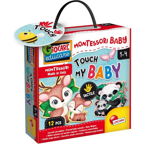 ERYI-Lisciani - Montessori Baby - Touch My Baby - 12 Pièces - Bébés Animaux Au Toucher Rugueux - Jeu Educatif Pour Enfants De 1 À 4 Ans - Développement Sensoriel - Apprentissage Méthode Montessori