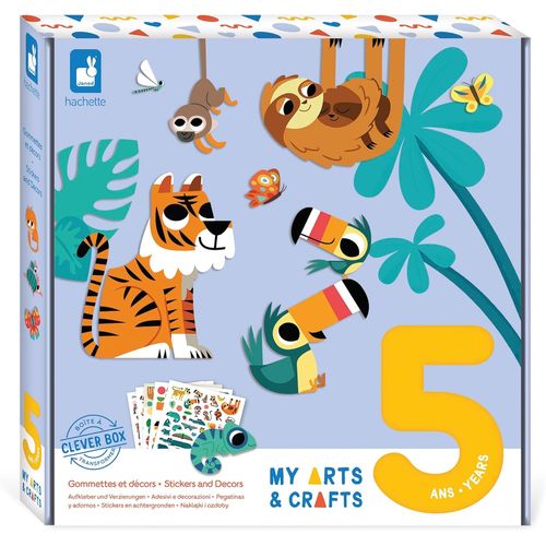 ERYI-- My Arts & Crafts - Dès 5 Ans - Gommettes Et Décors - 5 Tableaux - Kit Loisir Créatif Enfant - Apprentissage Motricité Fine Et Concentration - J07744