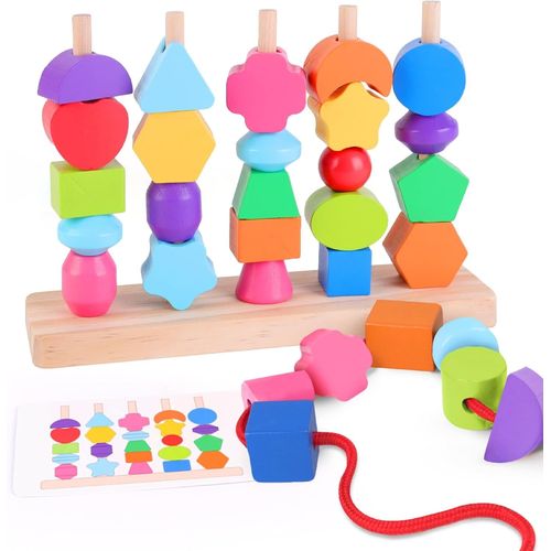 ERYI-Jouet Montessori En Bois À Empiler Et Tri Pour Bébé Et Enfant 3 Ans - Jouets D'Activité Et De Développement - Jeux Bebe Éducatifs Pour Tout-Petits - Cadeau D'Anniversaire Et Naissance Fille Garç